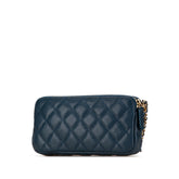 Quilted Caviar Clutch with Chain